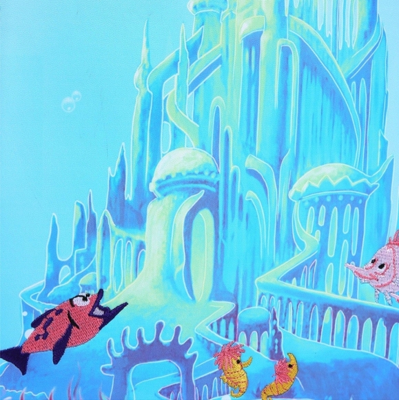 LOUNGEFLY The Little Mermaid Castle Mini Backpack & Cardholder - Picture 6 of 13